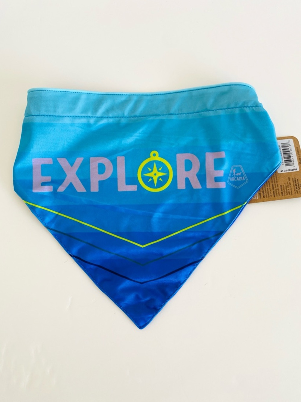 Arcadia Trail  Dogs Cooling Bandana Scarf Bib ‘Explore' Blue M/L